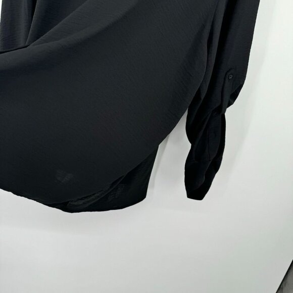 Calvin Klein Womens blouse tunic Black Button Down Shirt Size 3x Long Sleeve - Picture 6 of 11